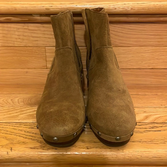 NEW LUCKY BRAND Brown Suede Leather Ankle Boots Size 7.5 M - Picture 1 of 7